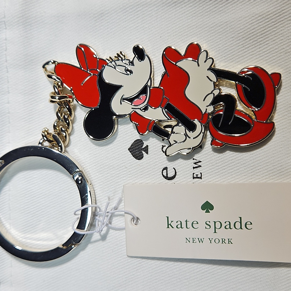Kate Spade x Disney Minnie Mouse Keychain Charm With Dustbag NWT
